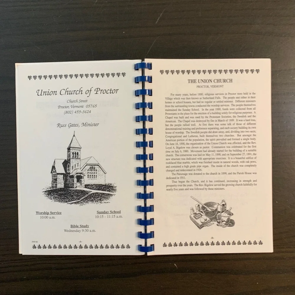 Bountiful Blessings Union‎ Church of Proctor Vermont Community Cookbook 2002 VT
